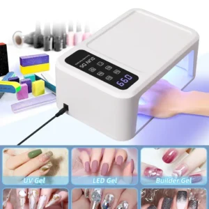 480W UV LED Lamp for Nails 108 LEDs Nail Dryer with Red Light Whitening Mode Large Space Manicure Lamp 4 Timer Settings